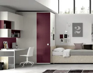 Cameretta componibile Space 026 con cabina armadio di Spagnol Mobili