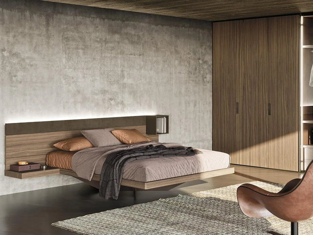 Letto matrimoniale Wall System N06 di Mobilgam