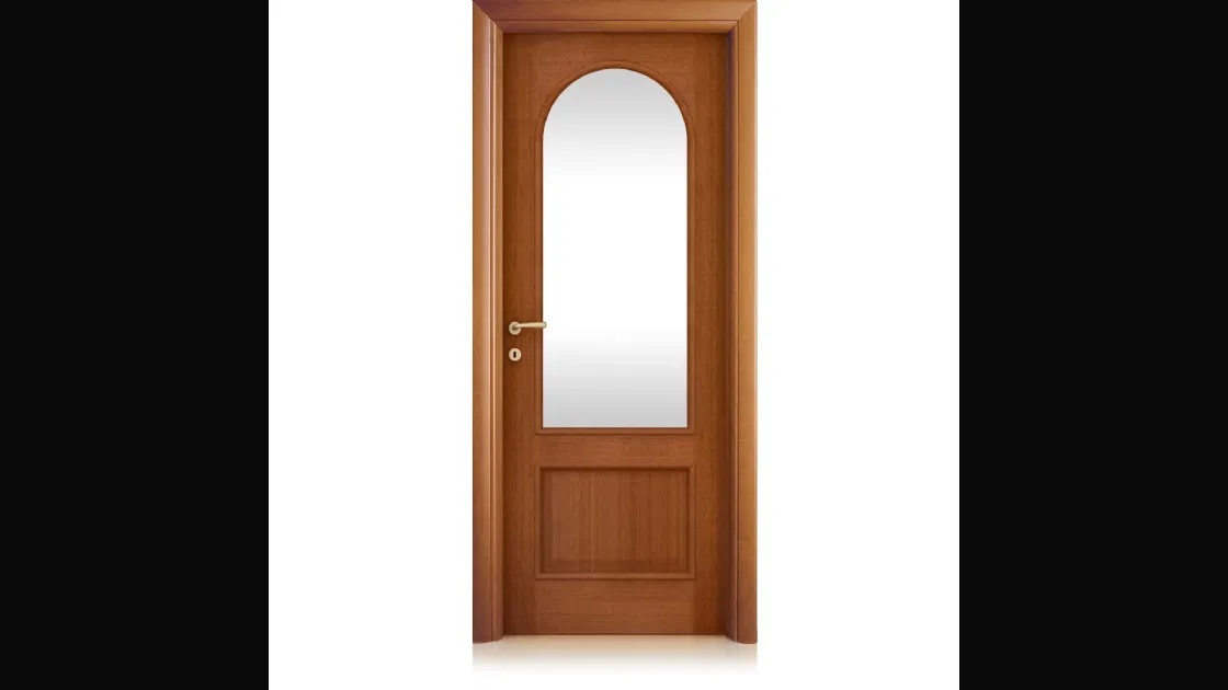 Porta per interni Arca Vetro finitura Tanganika con cristallo di Ferrero Legno