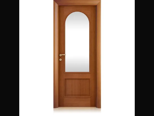 Porta per interni Arca Vetro finitura Tanganika con cristallo di Ferrero Legno