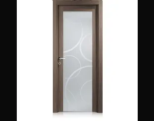Porta per interni Area1 in laminato grafis moka con cristallo di Ferrero Legno