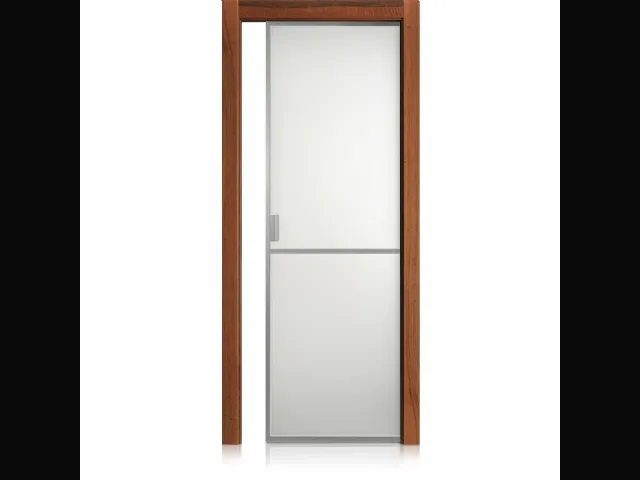 Porta per interni scorrevole Cristal Frame 1 in Noce di Ferrero Legno