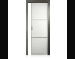 Porta per interni Cristal Frame2 in Ecorovere Grigio e cristallo di Ferrero Legno