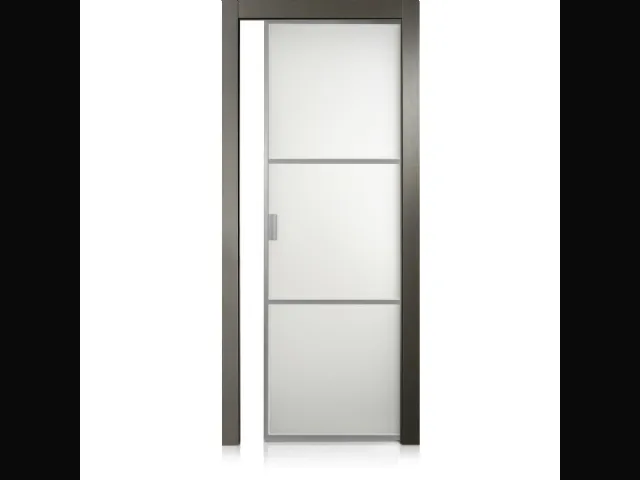 Porta per interni Cristal Frame2 in Ecorovere Grigio e cristallo di Ferrero Legno