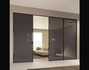 Porta per interni Scenario Delineo con cristallo Grigio di Ferrero Legno