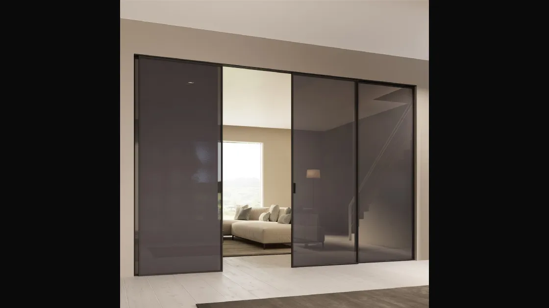 Porta per interni Scenario Delineo con cristallo Grigio di Ferrero Legno