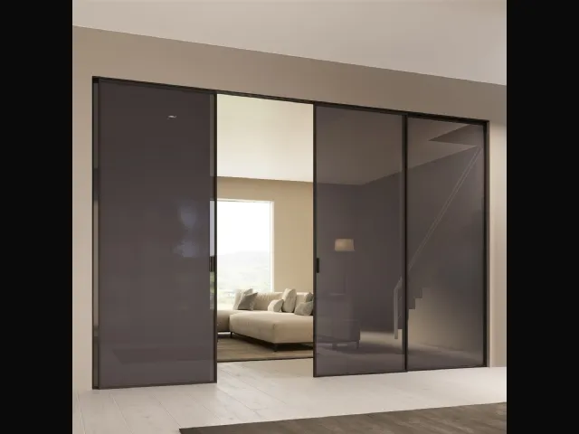 Porta per interni Scenario Delineo con cristallo Grigio di Ferrero Legno