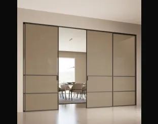 Porta per interni Scenario Delineo Industrial con cristallo Textil Bronzo di Ferrero Legno