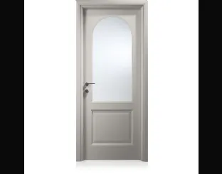 Porta per interni Epoca in laccato opaco Grigio Lux e cristallo di Ferrero Legno