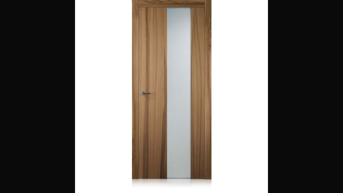 Porta per interni Exitlyne Vetro in legno finitura Noce natural touch e cristallo di Ferrero Legno