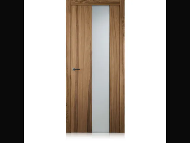 Porta per interni Exitlyne Vetro in legno finitura Noce natural touch e cristallo di Ferrero Legno