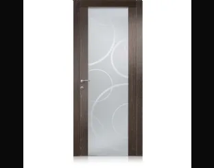 Porta per interni Glass in Ecorovere Moro con Vetro Bolla di Ferrero Legno