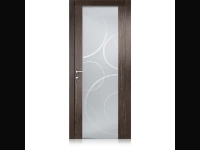 Porta per interni Glass in Ecorovere Moro con Vetro Bolla di Ferrero Legno