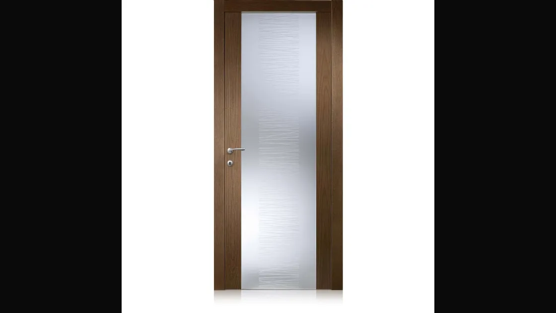 Porta per interni Glass in Ecorovere Nut con Vetro di Ferrero Legno
