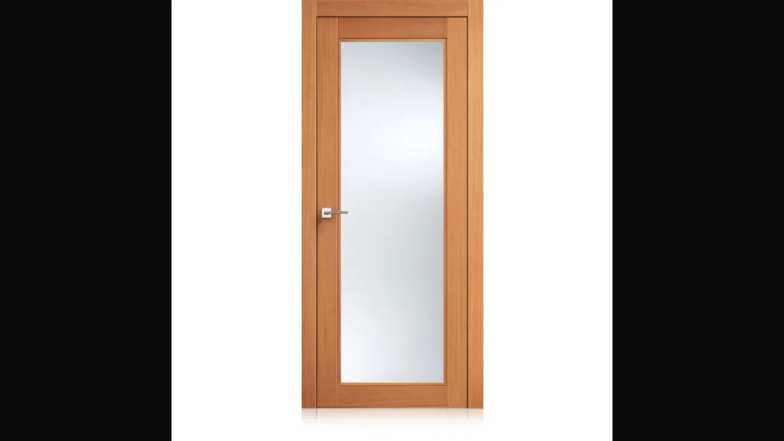 Porta per interni Intaglio0 finitura Blond con cristallo di Ferrero Legno