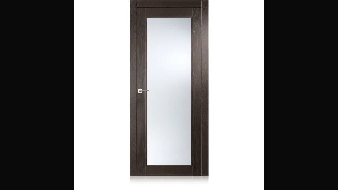 Porta per interni Intaglio 0 in Ecorovere Moro con Vetro di Ferrero Legno