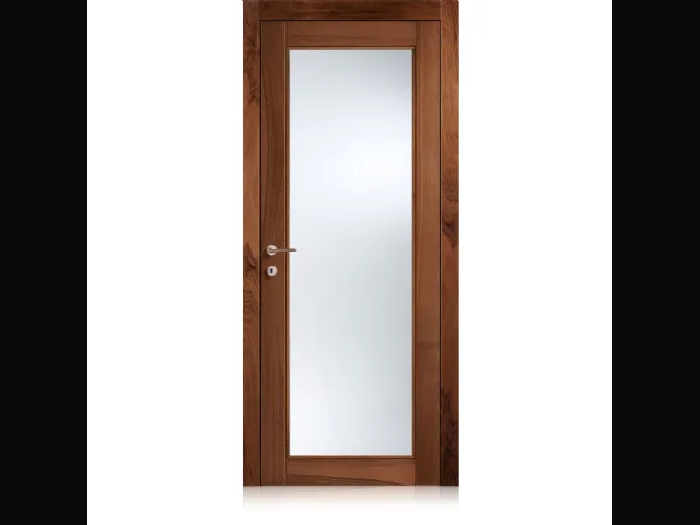 Porta per interni Intaglio 0 in Noce con Vetro di Ferrero Legno