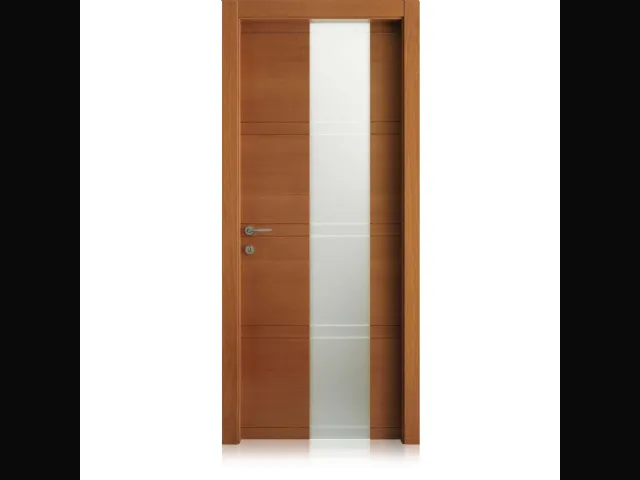 Porta per interni Intaglio 10 finitura Blond con Vetro di Ferrero Legno