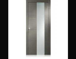 Porta per interni a battente Intaglio10 in Ecorovere Grigio con Vetro di Ferrero Legno