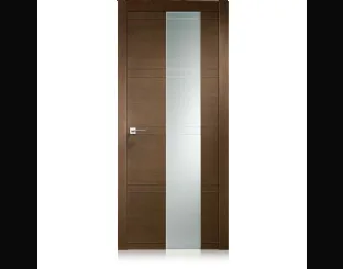 Porta per interni Intaglio 10 in Ecorovere Nut con Vetro di Ferrero Legno