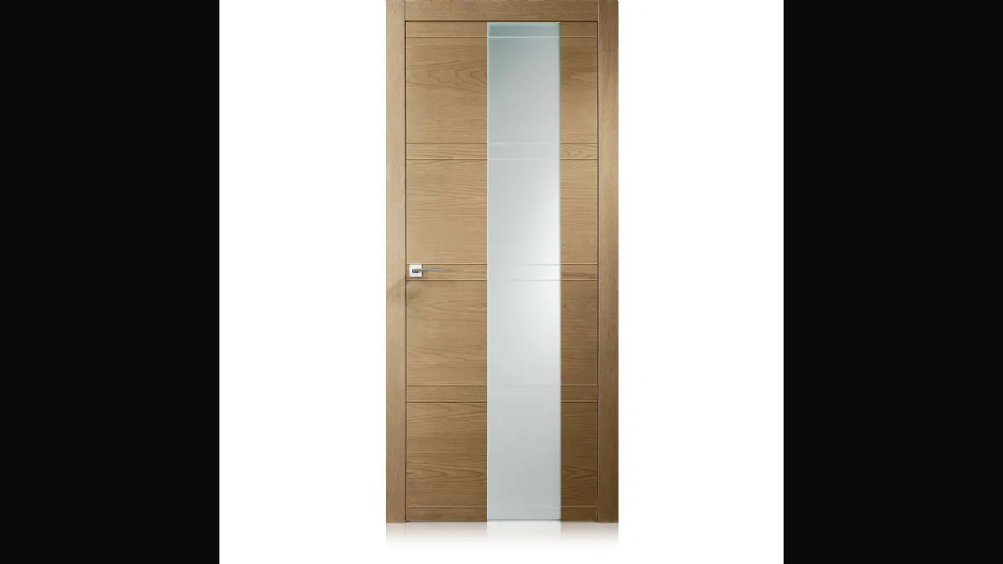 Porta per interni Intaglio 10 in Ecorovere Oro con Vetro di Ferrero Legno