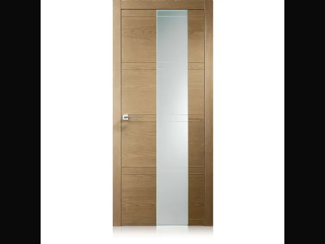 Porta per interni Intaglio 10 in Ecorovere Oro con Vetro di Ferrero Legno