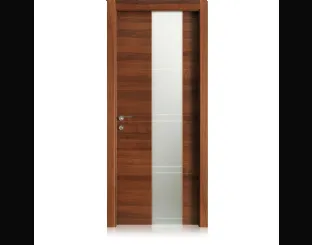 Porta per interni Intaglio 10 in Noce con Vetro gi Ferrero Legno