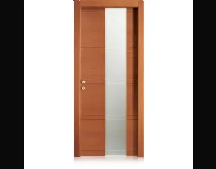 Porta per interni Intaglio10 in Tanganika con cristallo di Ferrero Legno