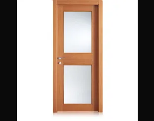 Porta per interni Intaglio 2 finitura Blond con 2 Vetri di Ferrero Legno