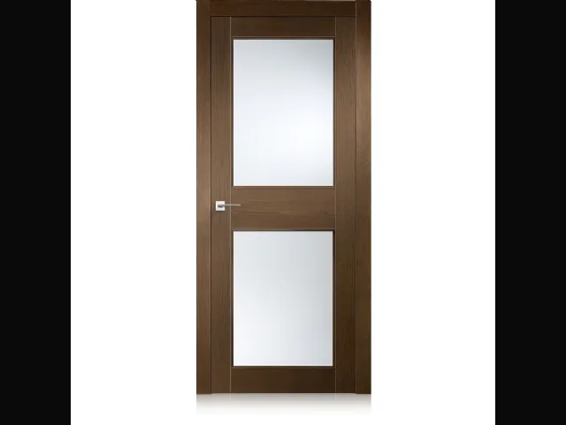 Porta per interni Intaglio 2 in Ecorovere Nut con Vetri di Ferrero Legno