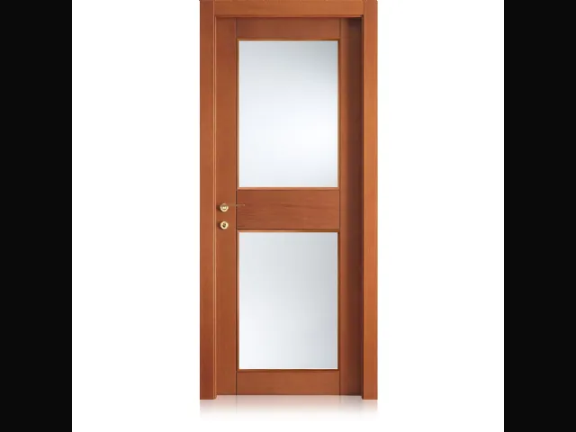 Porta per interni Intaglio 2 in Tanganika con Vetri di Ferrero Legno