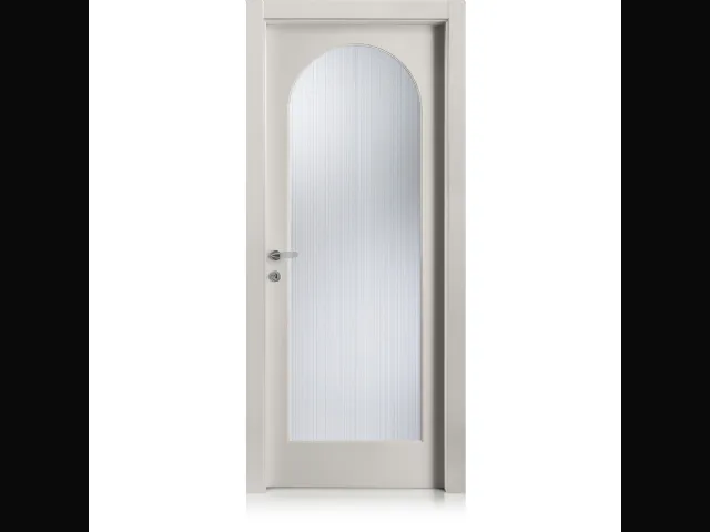 Porta per interni Kevia14 in laccato opaco Grigio Lux e cristallo di Ferrero Legno