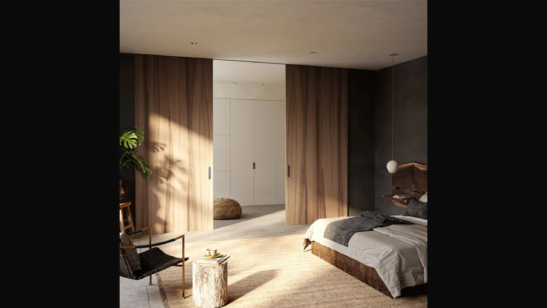 Porta per interni scorrevole Scenario Lignum in Noce Canaletto di Ferrero Legno