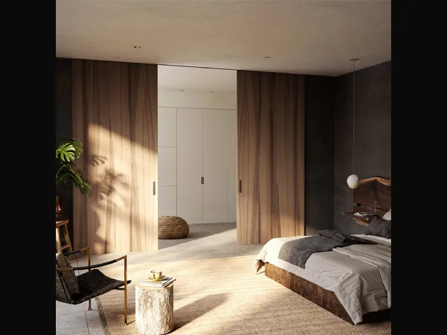Porta per interni scorrevole Scenario Lignum in Noce Canaletto di Ferrero Legno