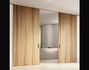 Porta per interni scorrevole Scenario Lignum in Noce Naturale di Ferrero Legno