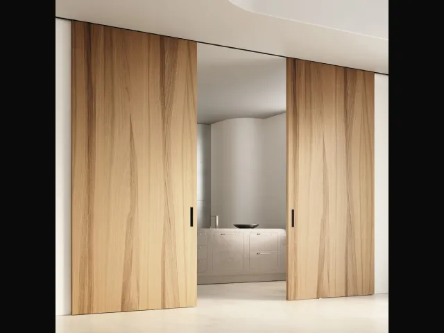 Porta per interni scorrevole Scenario Lignum in Noce Naturale di Ferrero Legno