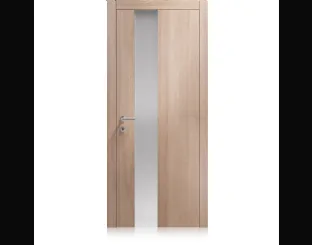 Porta per interni Liss Vetro in laminato finitura Ontario Cenere e cristallo di Ferrero Legno