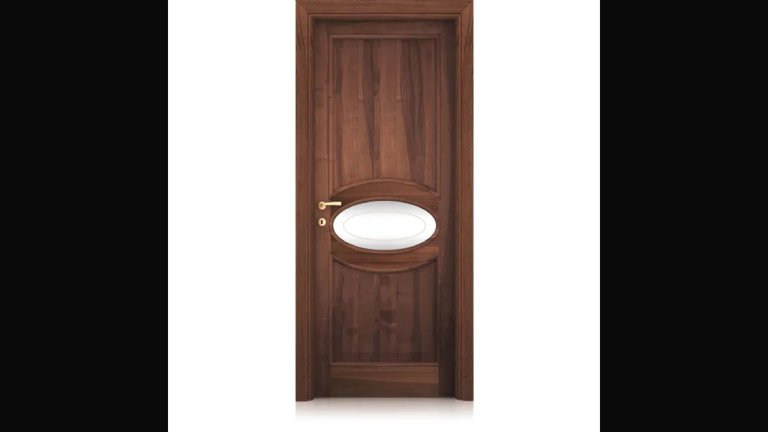 Porta per interni Musa in Noce con 1 Vetro di Ferrero Legno