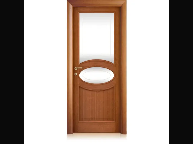 Porta per interni Musa finitura Tanganika con 2 Vetri di Ferrero Legno
