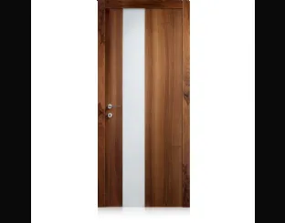 Porta per interni a battente Nova in Noce con Vetro di Ferrero Legno