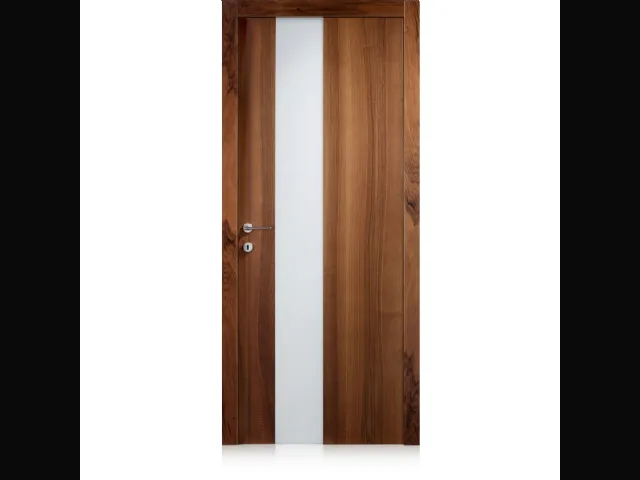 Porta per interni a battente Nova in Noce con Vetro di Ferrero Legno