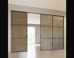 Porta per interni Scenario Delineo2 con vetro satinato Bronzo di Ferrero Legno