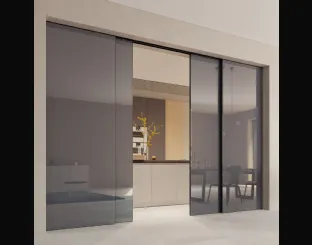 Porta per interni Scenario Premium con cristallo lucido Antracite di Ferrero Legno