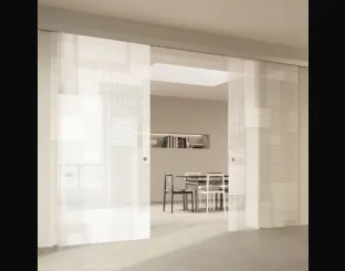Porta per interni Scenario Visio in vetro satinato Extrachiaro Bianco di Ferrero Legno