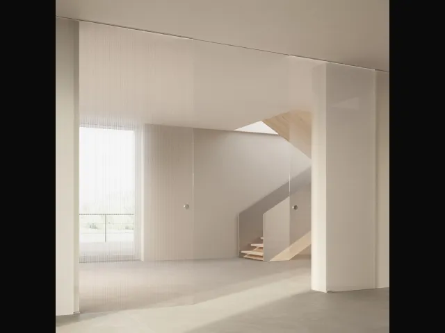 Porta per interni Scenario Visio Up in cristallo trasparente di Ferrero Legno