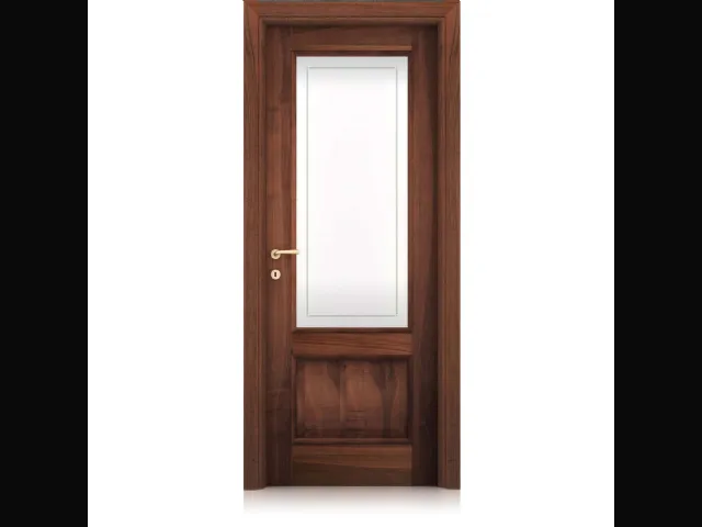 Porta per interni Tempora finitura Noce nazionale con cristallo di Ferrero Legno