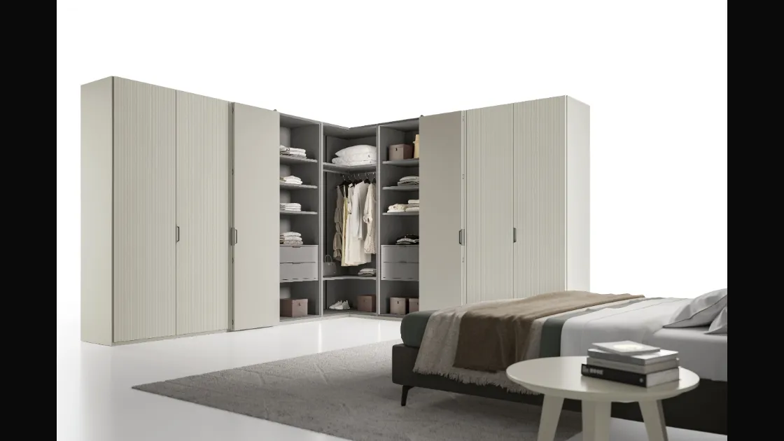 Armadio Ardecò Axel a Libro Salis e Decor Riga di Spagnol Mobili