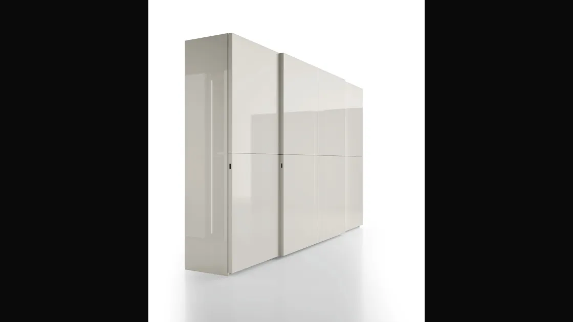 Armadio Ardecò Forte laccato lucido Platino di Spagnol Mobili