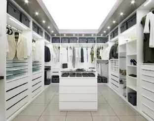 Cabina Armadio Tamburata in laccato bianco opaco di Fratelli Elli