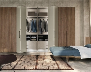 Armadio con ante a soffietto Comp N12 in laccato e legno di Mobilgam
